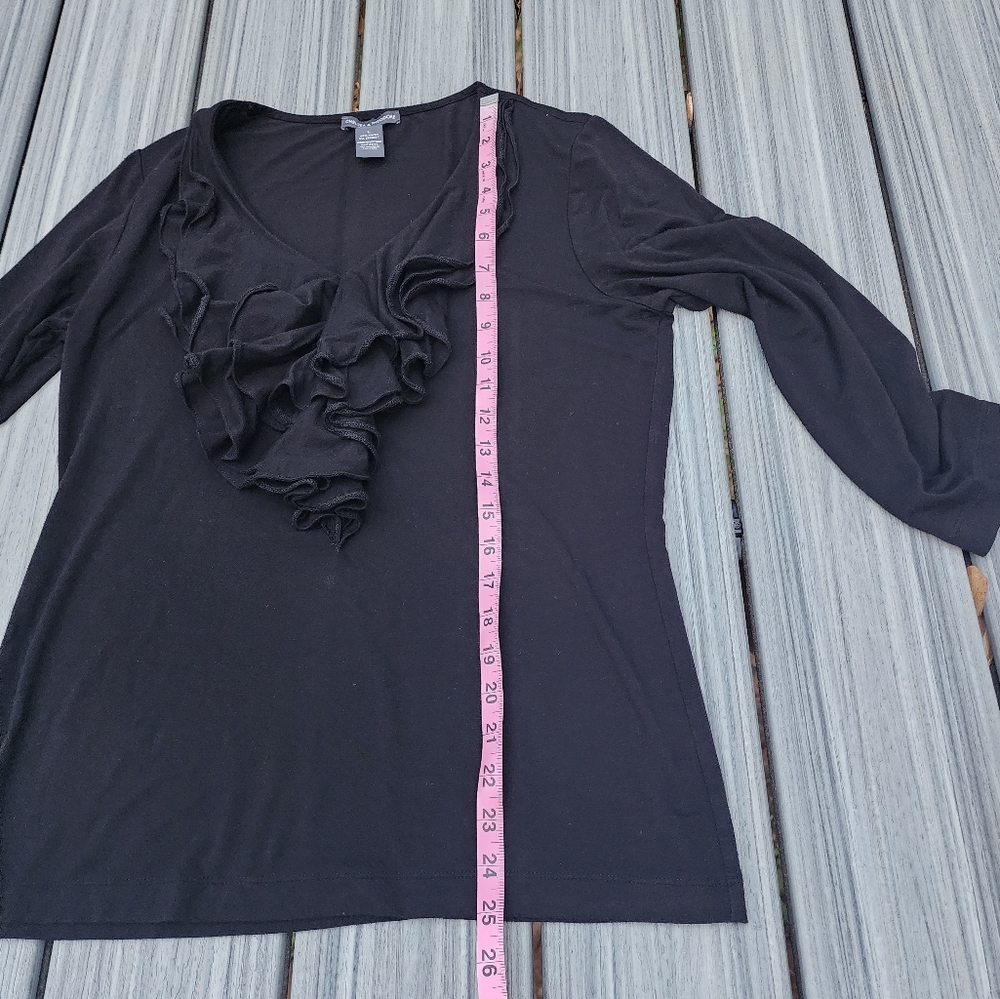 L Ruffle black Romantic top - Picture 4 of 9